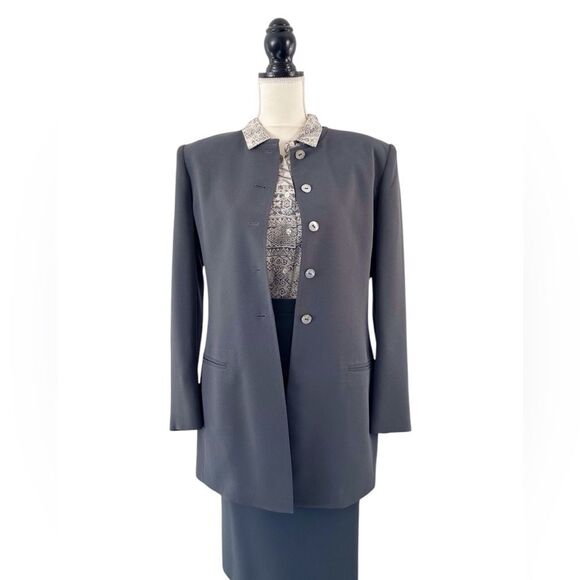 Jones New York Vintage Women’s Neutral-Toned Geometric Print Blouse Size 8 - Picture 9 of 12